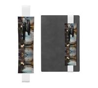 HHGFASD Black Horses by The River Pattern - Estuche de piel de PVC para lápices, marcapáginas, 2 en 1, antideslizante, esencial para cuentas de viaje, White, One Size, Mochila escolar