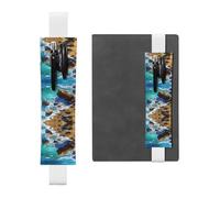 HHGFASD Black Reefs and Waves by The Sea - Estuche de piel de PVC con patrón de marcapáginas 2 en 1, antideslizante, esencial para cuentas de viaje, White, One Size, Mochila escolar