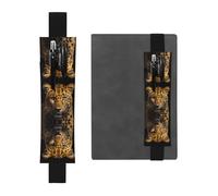 HHGFASD Black The Deep Eyed Leopard Pattern - Estuche de piel de PVC con marcapáginas 2 en 1, antideslizante, almacenamiento esencial para cuentas de viaje, Black, One Size, Mochila escolar