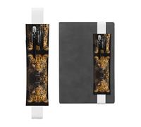 HHGFASD Black The Deep Eyed Leopard Pattern - Estuche de piel de PVC con marcapáginas 2 en 1, antideslizante, almacenamiento esencial para cuentas de viaje, White, One Size, Mochila escolar