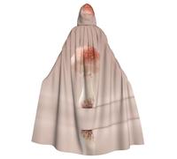 HHGFASD Capa con capucha de Halloween para adultos, patrón de hongos tímidos, cómoda y suave con ala grande, adecuada para fiestas de baile y reuniones