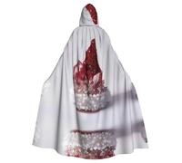 HHGFASD Capa con capucha de Halloween para adultos, patrón de sombrero de Navidad de cristal, cómodo y suave, con ala grande, adecuado para fiestas de baile y reuniones