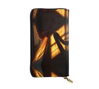 HHGFASD Cartera larga de cuero con diseño de luces y sombras, cierre de cremallera cómodo y ligero para guardar monedas y tarjetas de crédito.