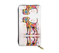 HHGFASD Cartera larga de cuero con patrón de perro garabato, cómodo y ligero, cierre de cremallera para guardar monedas y tarjetas de crédito.