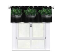 HHGFASD Cenefa de cortina con patrón de trébol en una cesta de bambú, 137 x 45,7 cm, para cocina, baño, lavandería y decoración de estudio