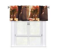 HHGFASD Cenefa de cortina tibetana con diseño de gato de pelo largo de 137 x 45 cm para cocina, baño, lavandería y decoración de estudio