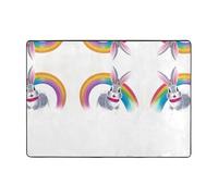 HHGFASD Crossing the Rainbow - Alfombra con patrón de arcoíris de 80 x 58 pulgadas para sala de estar, oficina, mesa de café, cama, balcón, suave, esponjosa, absorbente de agua, duradera
