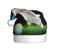HHGFASD El conejo sosteniendo un huevo de Pascua sombrero de Navidad para adultos es suave y ligero