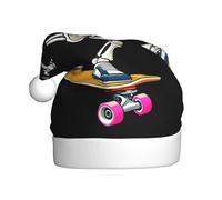 HHGFASD El sombrero de Navidad con diseño de esqueletos está en pleno apogeo para adultos, el material es suave y ligero