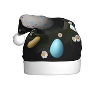 HHGFASD El sombrero de Navidad con patrón de huevo de Pascua de la suerte para adultos es suave y ligero