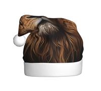 HHGFASD El sombrero de Navidad con patrón de mirada de león para adultos es suave y ligero