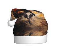 HHGFASD El sombrero de Navidad con patrón de vaca para adultos es suave y ligero