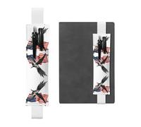 HHGFASD Estuche de piel de PVC con patrón de bandera nacional negra y águila, marcador de libros 2 en 1, antideslizante, esencial para cuentas de viaje, White, One Size, Mochila escolar