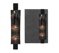 HHGFASD Estuche de piel de PVC con patrón de hoguera negra brillante 2 en 1, antideslizante, esencial para cuentas de viaje, Black, One Size, Mochila escolar