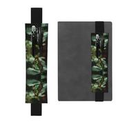 HHGFASD Estuche de piel de PVC con patrón de mariposa y hojas negro y verde 2 en 1, antideslizante, esencial para cuentas de viaje, Black, One Size, Mochila escolar