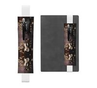 HHGFASD Estuche de piel de PVC con patrón de violín negro en una rama 2 en 1, antideslizante, almacenamiento esencial para cuentas de viaje, White, One Size, Mochila escolar