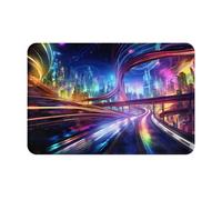 HHGFASD Felpudo de 40,6 x 61 cm, patrón de caminos del futuro, absorbente de agua, antideslizante, para puertas delanteras, entradas y baños