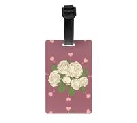 HHGFASD Identificador de equipaje con patrón de rosa blanca de amor, adecuado tanto para hombres como para mujeres, impreso con etiquetas multifuncionales y bonitas