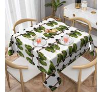 HHGFASD Par de manteles decorativos cuadrados con patrón de loros de la selva tropical, 54 x 54 pulgadas, impermeable, resistente a las arrugas, reutilizable para cafeterías, bufés, picnics, bodas