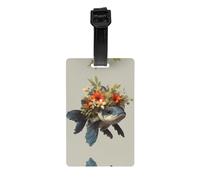 HHGFASD Pequeño pez con patrón de corona, tipo de etiqueta de equipaje, adecuado tanto para hombres como para mujeres, impreso con etiquetas multifuncionales y bonitas