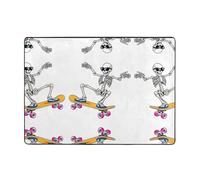 HHGFASD Skeletons are in full swing - Alfombra con patrón de 80 x 58 pulgadas para sala de estar, oficina, mesa de café, cama, balcón, suave, esponjosa, absorbente de agua, duradera