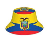 HHGFASD Sombrero reflectante de doble cara con patrón de bandera de Ecuador, plegable, para playa, camping, color negro