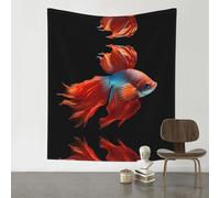 HHGFASD Tapiz decorativo de 60 x 51 pulgadas, diseño de pez con un corazón triste, suave, duradero, agradable al tacto, ligero, para colgar en la pared para uso en interiores y exteriores