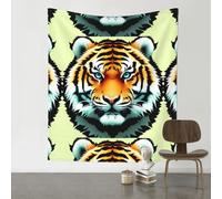 HHGFASD Tapiz decorativo de 60 x 51 pulgadas, patrón de cabeza de tigre gordo, suave, duradero, agradable al tacto, ligero, para colgar en la pared para uso en interiores y exteriores