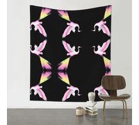HHGFASD Tapiz decorativo de 60 x 51 pulgadas, patrón de grulla rosa, suave, duradero, agradable al tacto, ligero, para colgar en la pared para uso en interiores y exteriores