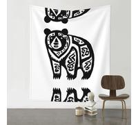 HHGFASD Tapiz decorativo de 60 x 51 pulgadas, patrón de oso a rayas, suave, duradero, agradable al tacto, ligero, para colgar en la pared para uso en interiores y exteriores