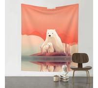 HHGFASD Tapiz decorativo de 60 x 51 pulgadas, patrón de oso polar triste, suave, duradero, agradable al tacto, ligero, para colgar en la pared para uso en interiores y exteriores