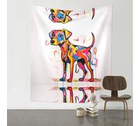 HHGFASD Tapiz decorativo de 60 x 51 pulgadas, patrón de perro garabato de pie, suave, duradero, agradable al tacto, ligero, para colgar en la pared para uso en interiores y exteriores