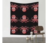 HHGFASD Tapiz decorativo de 60 x 51 pulgadas, patrón de pulpo de ojos grandes, suave, duradero, agradable al tacto, ligero, para colgar en la pared en interiores y exteriores