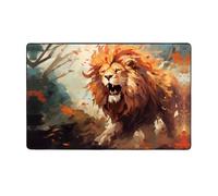 HHGFASD The Angry Lion - Alfombra de tela de franela con patrón de 60 x 39 pulgadas para sala de estar, oficina, mesa de café, cama, balcón