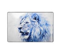 HHGFASD The Fierce Lion - Alfombra de tela de franela con patrón de león de 60 x 39 pulgadas para sala de estar, oficina, mesa de café, cama, balcón