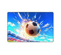 HHGFASD The Flying Soccer Ball - Alfombra de tela de franela con patrón de balón de fútbol de 60 x 39 pulgadas para sala de estar, oficina, mesa de café, cama, balcón