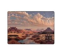 HHGFASD The Golden Red - Alfombra con patrón de desierto de 80 x 58 pulgadas para sala de estar, oficina, mesa de café, cama, balcón, suave, esponjosa, absorbente de agua, duradera