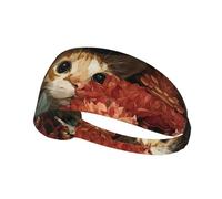 HHGFASD The Kitty in the Flower Bed Pattern Elastic Exercise Headband Sports Head Tie for Men and Women, Soft, Quick-Dry
