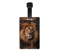 HHGFASD The Lion's Gaze - Identificador de equipaje con patrón de mirada de león, adecuado tanto para hombres como para mujeres, impreso con etiquetas multifuncionales y bonitas