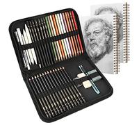 hhhouu Lápices de Dibujo Profesionales,Grafito y Carbón de Colores con Herramientas de Pintura Kit, Material de Arte para Niños, Adolescentes y Adultos BW-CPS-N01