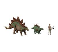 HHK91 - Jurassic World: una Nueva colección Legacy Dr Sarah Harding con Dinosaurio estegosaurio Grande y pequeño, Figuras auténticas y móviles, 9,5 cm, a Partir de 4 años