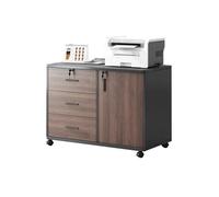 Hhmmei2024-23 Armario de Oficina Aparador de Escritorio, archivador, gabinete for Impresora, Almacenamiento móvil, cajón con Cerradura Archivador(Bruin)