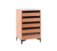 Hhmmei2024-23 Armario de Oficina Gabinete de Almacenamiento múltiple Archivos Oficina Cinco cajones Madera Vintage mortaja y Espiga Lateral Estilo Industrial Archivador(Red)