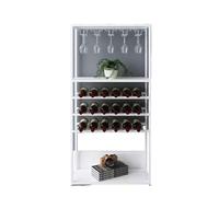 Hhmmei2024-23 Botelleros para Cocina Enfriador de Vino Tinto Hierro hogar Piso pequeño Estante exhibición estantes for Copas(Blanco)