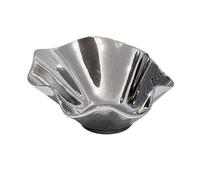 Hhmmei2024-23 Cesta de frutas Cuenco decorativo con borde ondulado, versátil, for servir frutas y aperitivos, ideal for la cocina sala de estar Cesta de frutas y verduras(Silver)