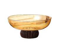 Hhmmei2024-23 Cesta de frutas Frutero con base de drenaje, gran capacidad, diseño transparente ámbar, soporte desmontable, colador Cesta de frutas y verduras