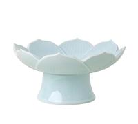 Hhmmei2024-23 Cesta de frutas Frutero de celadón con forma loto, desmontable, dos piezas, cerámica brillante, for servir Cesta de frutas y verduras