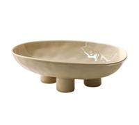 Hhmmei2024-23 Cesta de frutas Frutero de cerámica con trípode, plato minimalista moderno for servir, centro mesa decorativo for el hogar Cesta de frutas y verduras(Bruin)