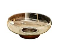 Hhmmei2024-23 Cesta de frutas Frutero de cristal con base madera, ideal for servir en la mesa del comedor o sala estar Cesta de frutas y verduras(Transparent)