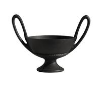 Hhmmei2024-23 Cesta de frutas Frutero de pedestal resina con doble asa y acabado mate, cuenco decorativo for servir, decoración mesa for el hogar Cesta de frutas y verduras(Negro)